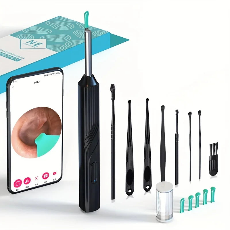 Smart Ørevoksfjerner med Kamera (1080P HD, LED-lys, App-tilkobling)