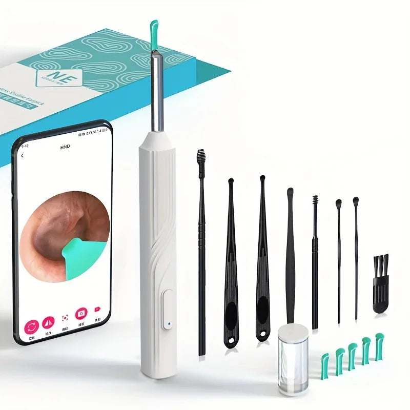 Smart Ørevoksfjerner med Kamera (1080P HD, LED-lys, App-tilkobling)
